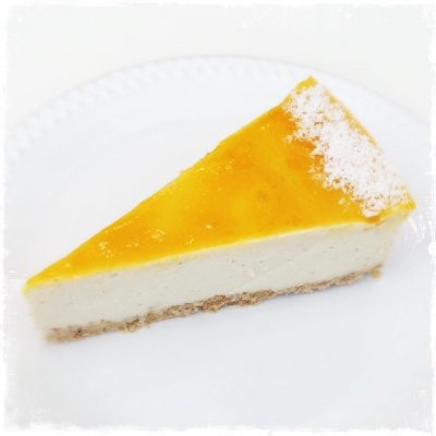 Cheesecake mangue-passion végane Comptoir Veggie
